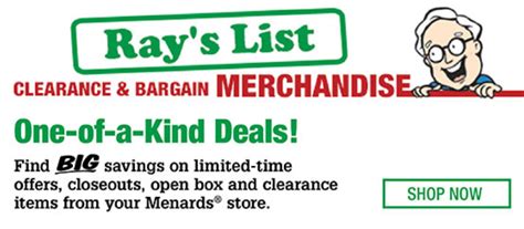 You’ll find <b>Ray’s</b> <b>List</b> is filled with out-of-season or discontinued products, floor model appliances, scratch and dent items, and unclaimed special orders. . Menards rays list